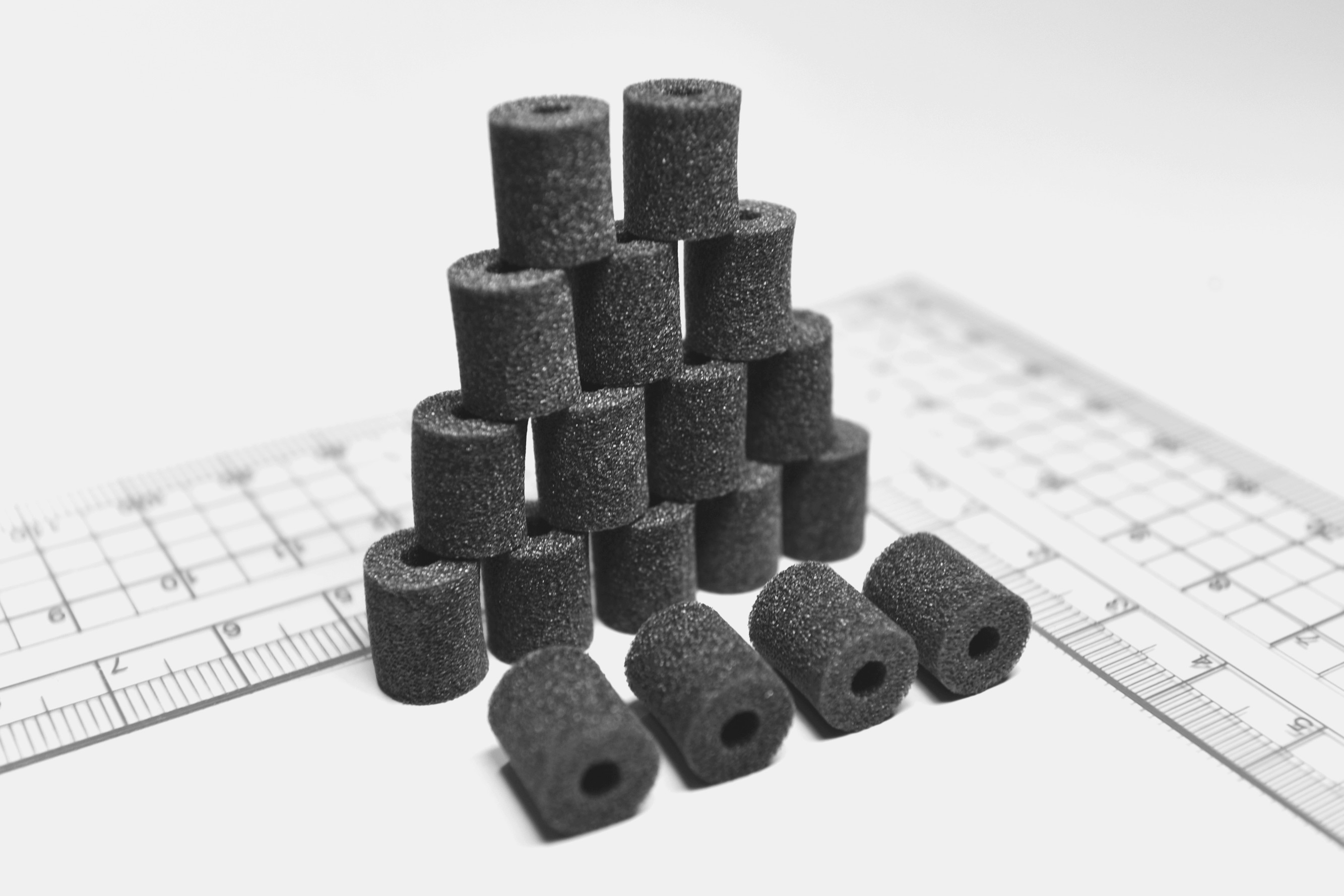 Cylindrical foam-custom cross-section